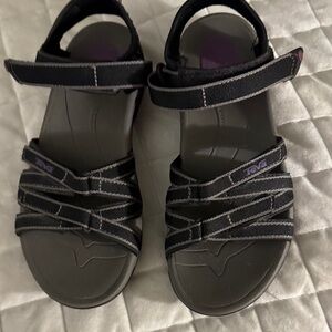 Teva Women's Black and Purple Sandals